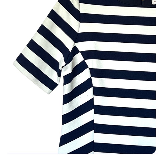 Tory Burch Augusta Blue and White Striped Short-Sleeve Sheath Dress Size L - Picture 5 of 14